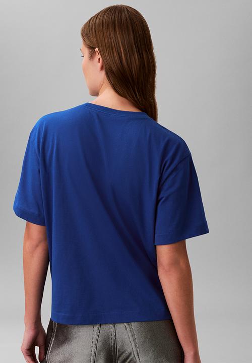 Calvin Klein - Short sleeve boxy coctail logo tee - admiral blue