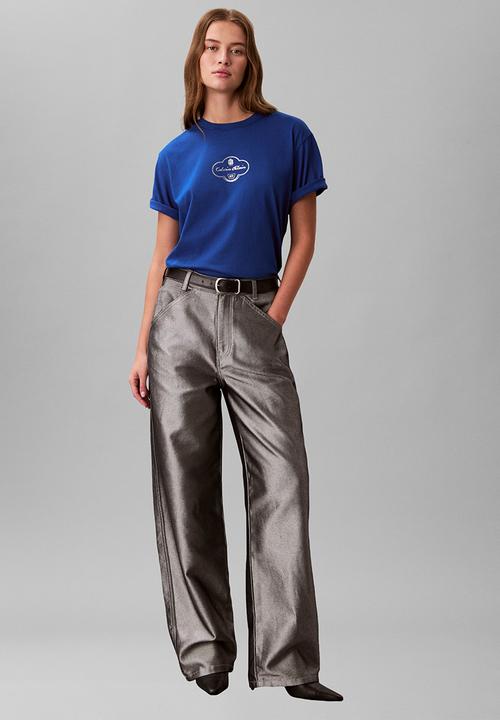 Calvin Klein - Short sleeve boxy coctail logo tee - admiral blue