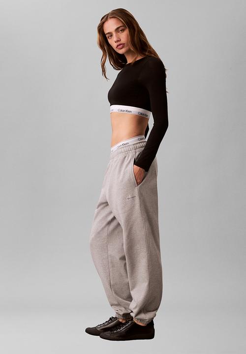 Calvin Klein - Monologo foil french terry jogger - heroic grey heather