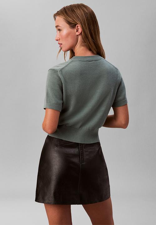 Calvin Klein - Chunky cotton graphic vest - autumn green