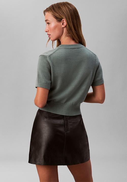Calvin Klein - Chunky cotton graphic vest - autumn green