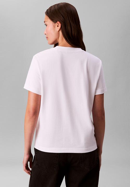 Calvin Klein - Short sleeve classic monologo metallic cneck tee - brilliant white