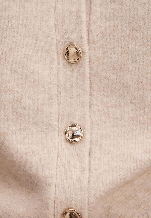 Forever New - May Crew Neck Cardigan In Soft Oatmeal