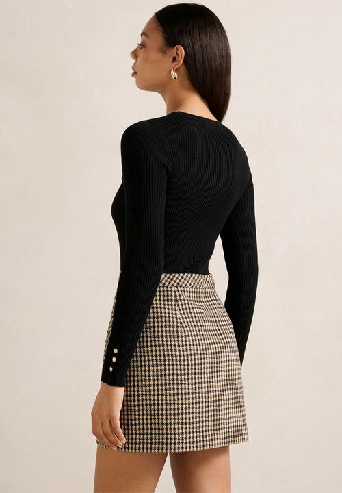 Forever New - Aisha 2 in 1 knit mini dress in black