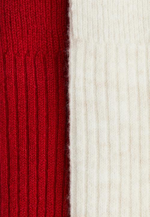 H&M - 2-Pack wool-blend socks - red