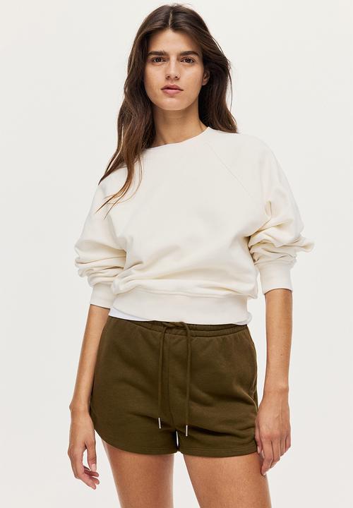 H&M - Sweatshirt shorts - dark khaki green