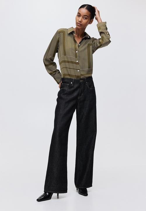 H&M - Shirt - khaki green/patterned