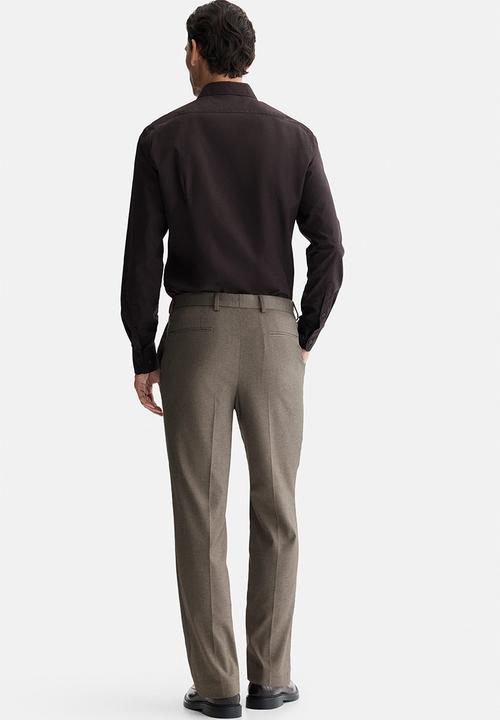 H&M - Slim fit easy-iron shirt - dark brown