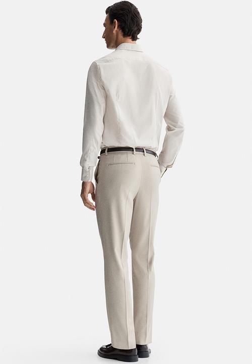 H&M - Slim fit easy-iron shirt - light beige