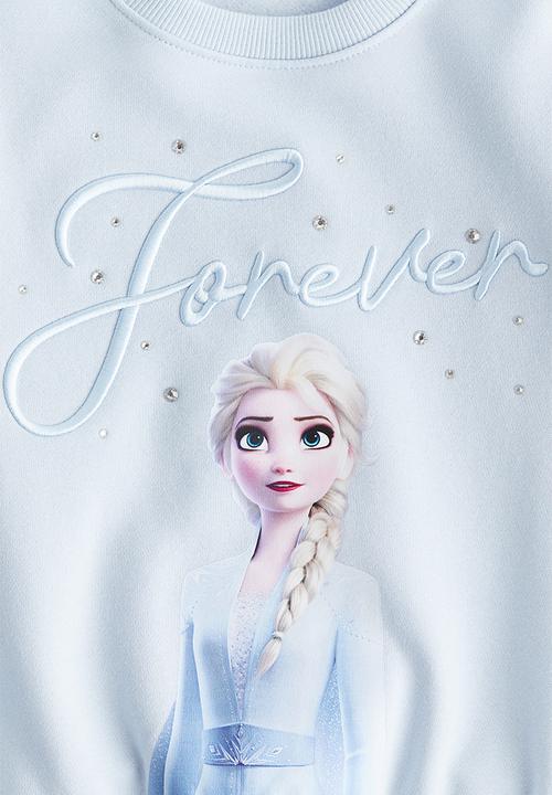 H&M - Motif-detail sweatshirt - light blue/frozen