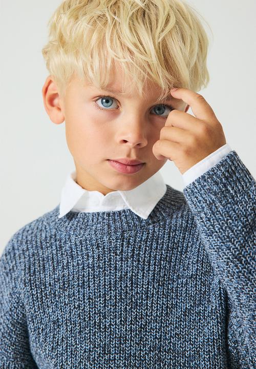 H&M - Rib-knit cotton jumper - dusty blue