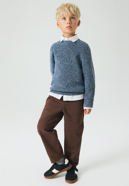 H&M - Rib-knit cotton jumper - dusty blue