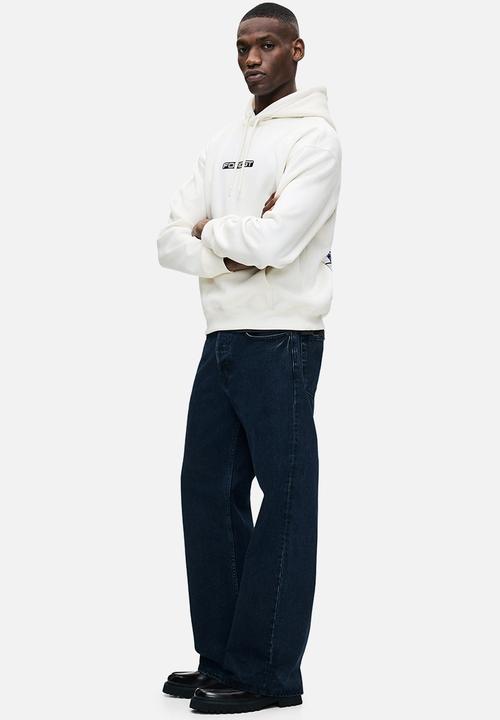 H&M - Loose fit printed hoodie - white/ford