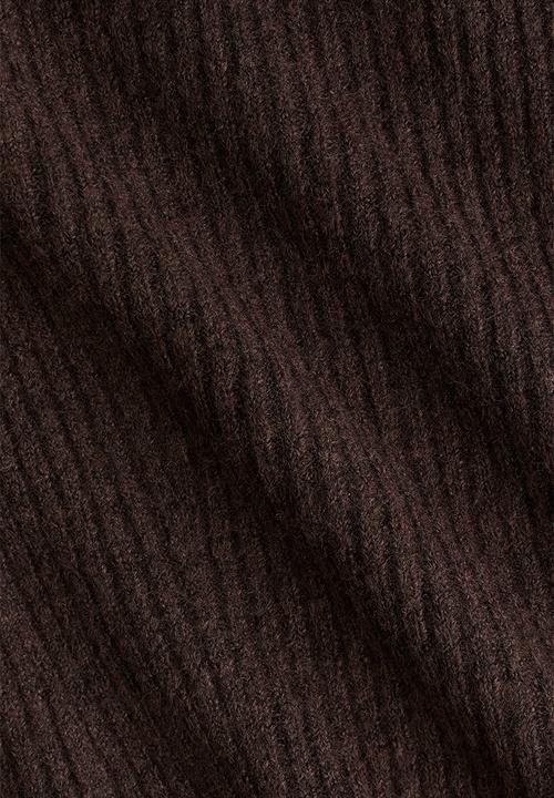 H&M - Rib-knit off-the-shoulder top - dark brown