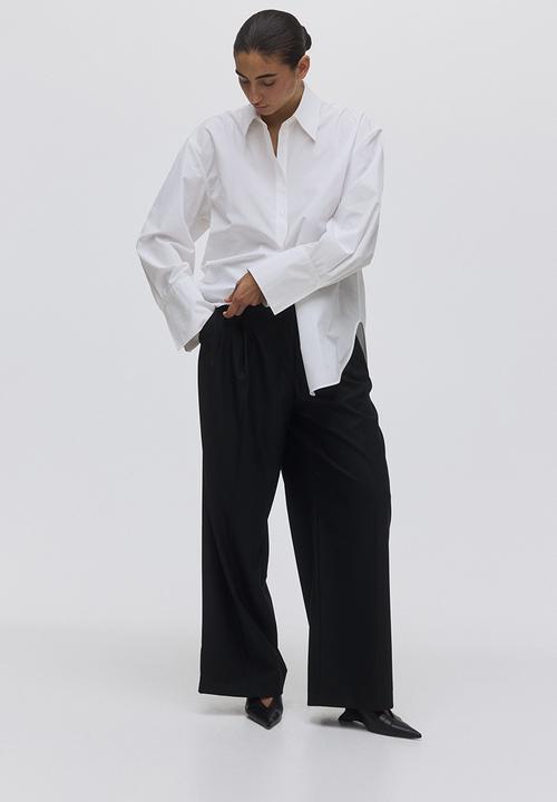 H&M - Wide tailored trousers - black