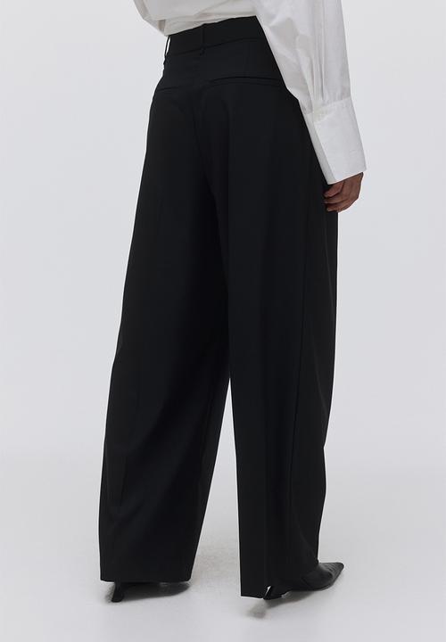 H&M - Wide tailored trousers - black