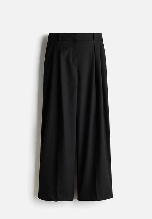 H&M - Wide tailored trousers - black