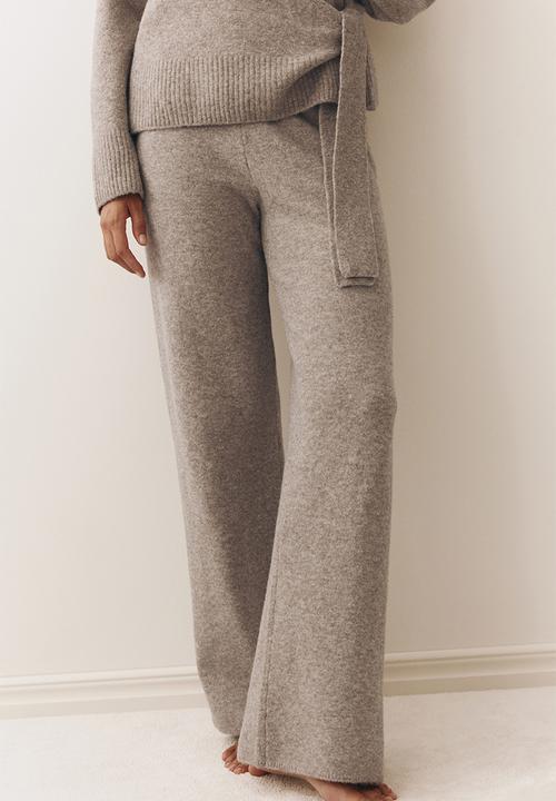 H&M - Knitted trousers - beige marl