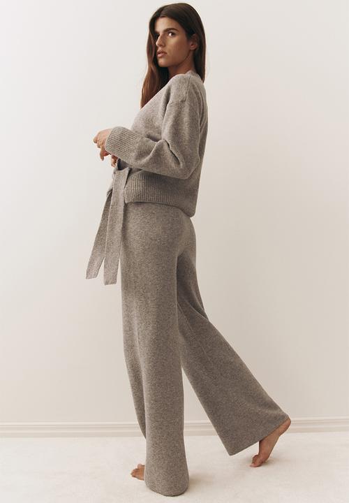 H&M - Knitted trousers - beige marl