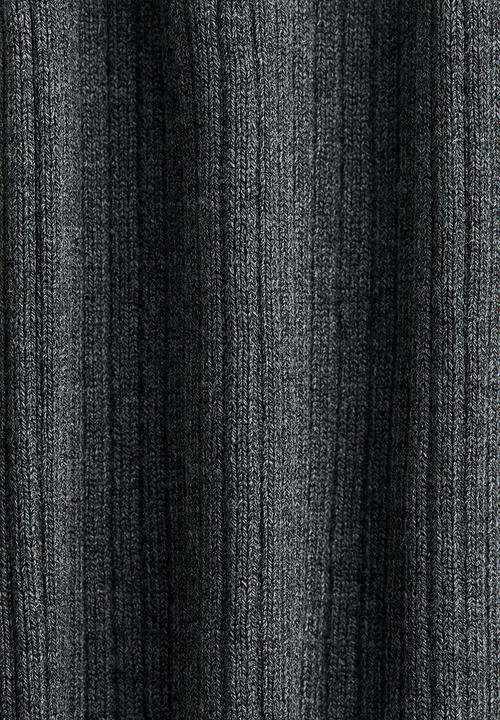 H&M - Flared rib-knit trousers - dark grey marl
