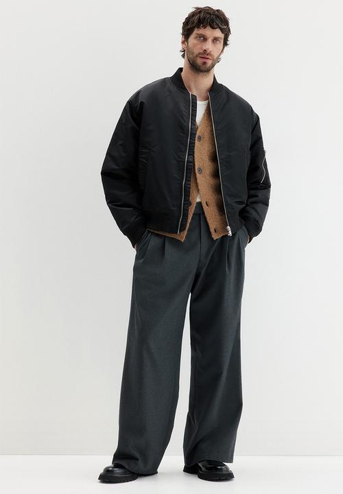 Nylon bomber jacket - black - 1295578001