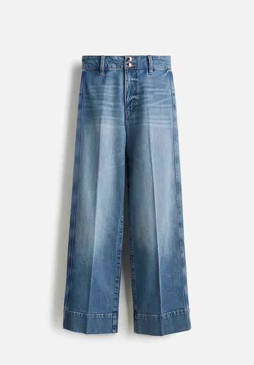 H&M - Wide high jeans - denim blue