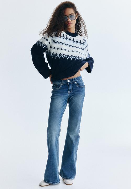 H&M - Flared low jeans - denim blue