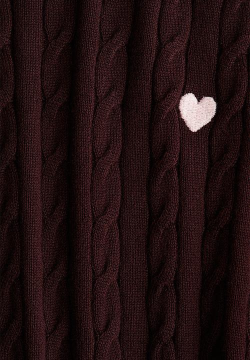 H&M - Cable-knit jumper - burgundy