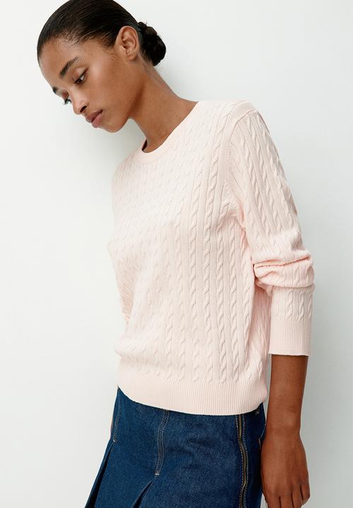 H&M - Cable-knit jumper - light pink