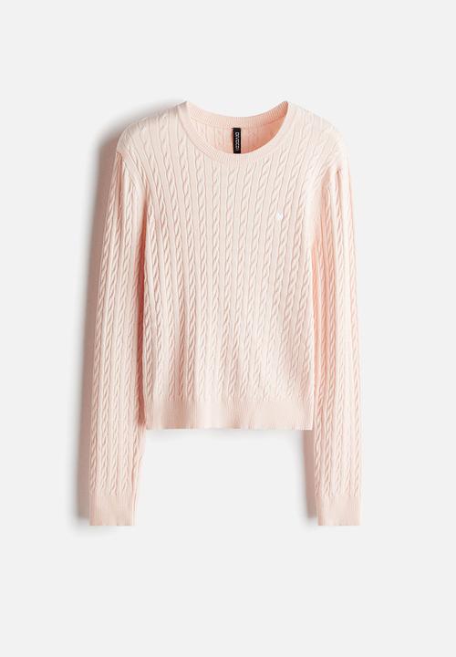 H&M - Cable-knit jumper - light pink