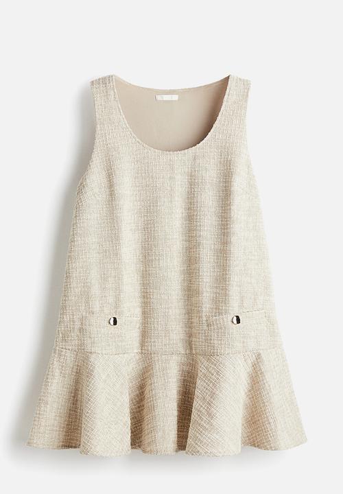 H&M - Jacquard-weave dress - light beige