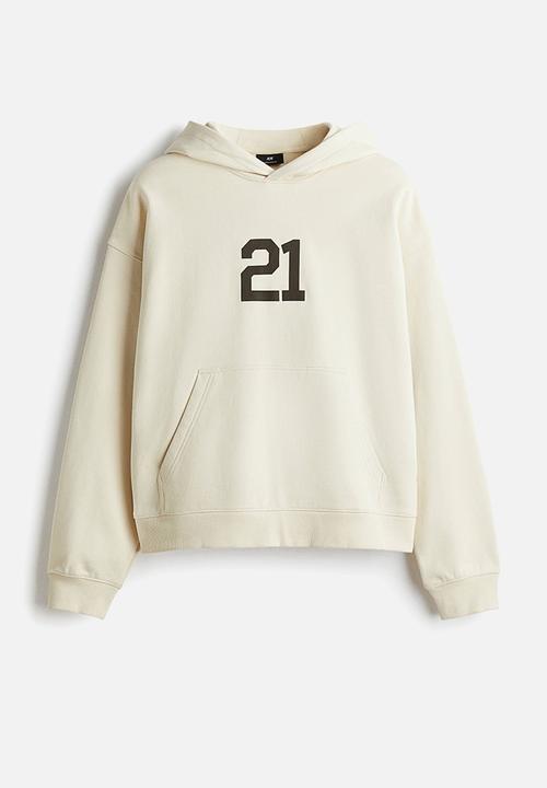 H&M - Oversized fit boxy hoodie - light beige/21