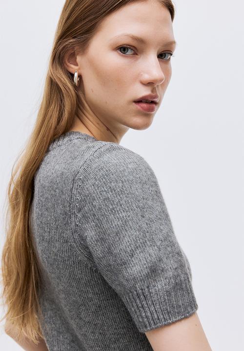 H&M - Short-sleeved jumper - grey marl