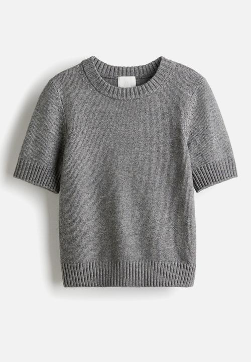 H&M - Short-sleeved jumper - grey marl