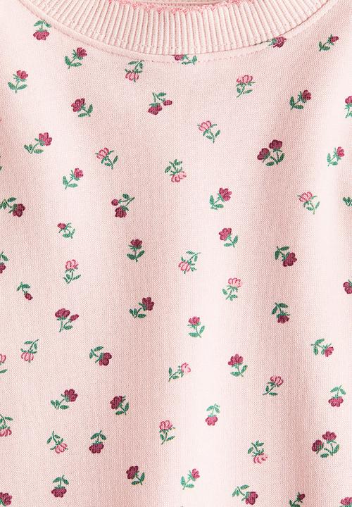 H&M - Printed brushed-inside sweatshirt - light pink/floral