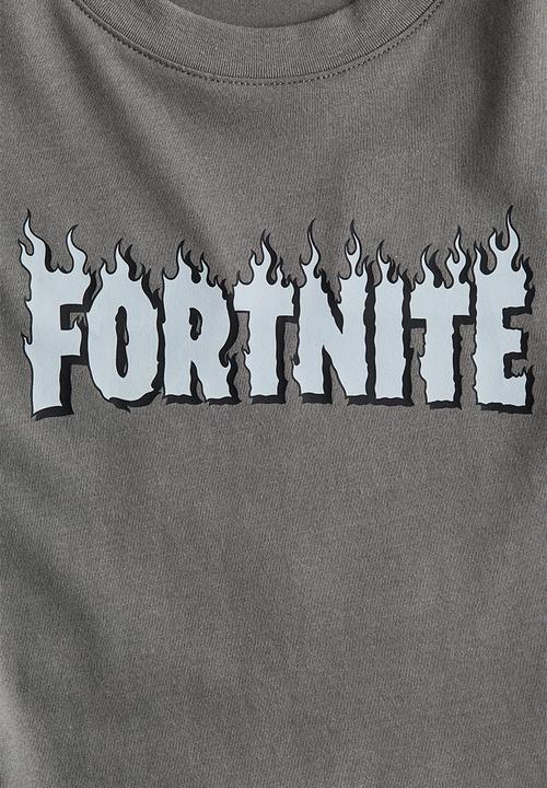 H&M - Printed t-shirt - grey/fortnite