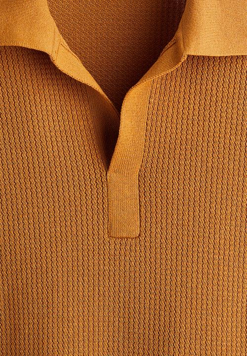 H&M - Regular fit knitted polo shirt - dark beige