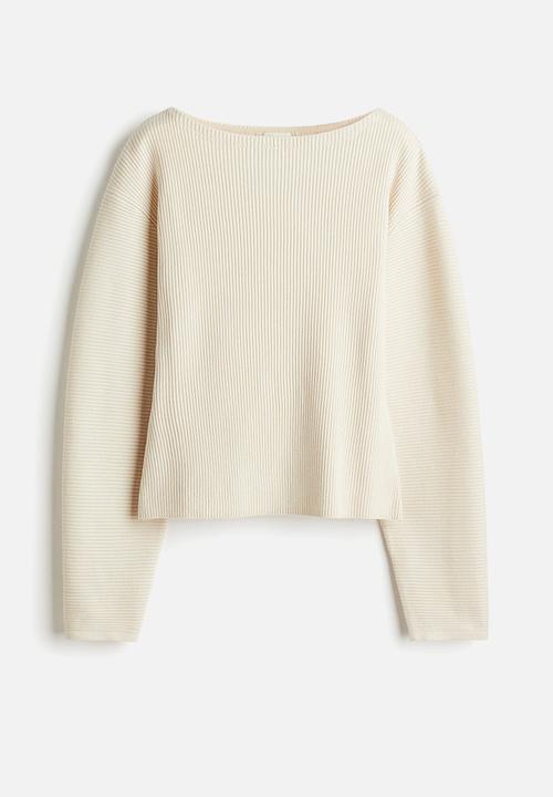 H&M - Rib-knit top - light beige
