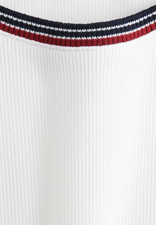 H&M - Rib-knit T-shirt - white