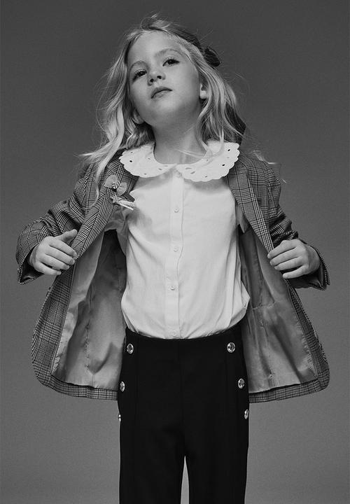 H&M - Embroidered peter pan-collared blouse - white