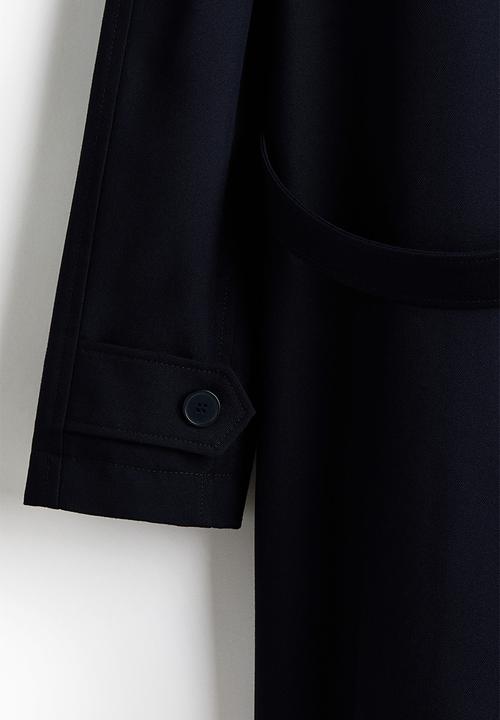 H&M - Loose fit belted mac-style coat - navy blue