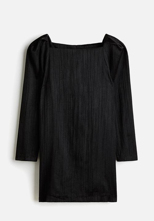 H&M - Square neck crepe dress - black