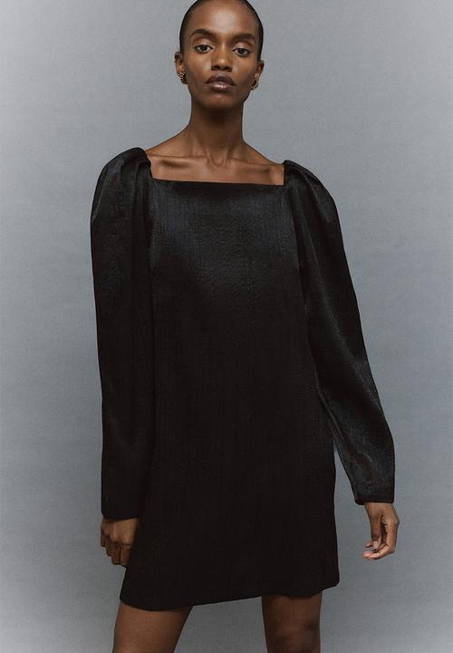 H&M - Square neck crepe dress - black