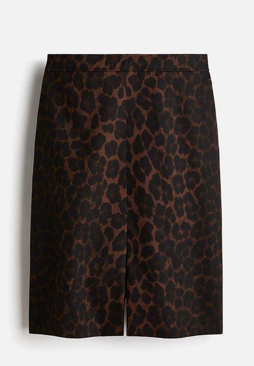 H&M - Pencil skirt - brown/leopard print