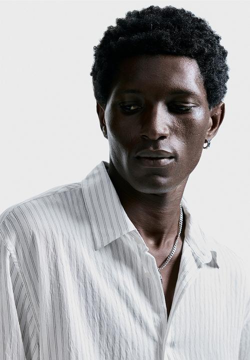 H&M - Relaxed fit shirt - white/striped