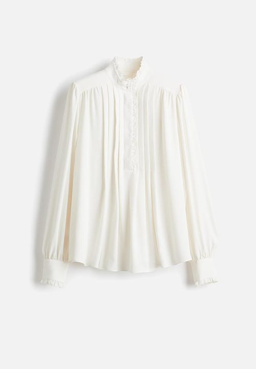 H&M - Frill-trimmed blouse - cream