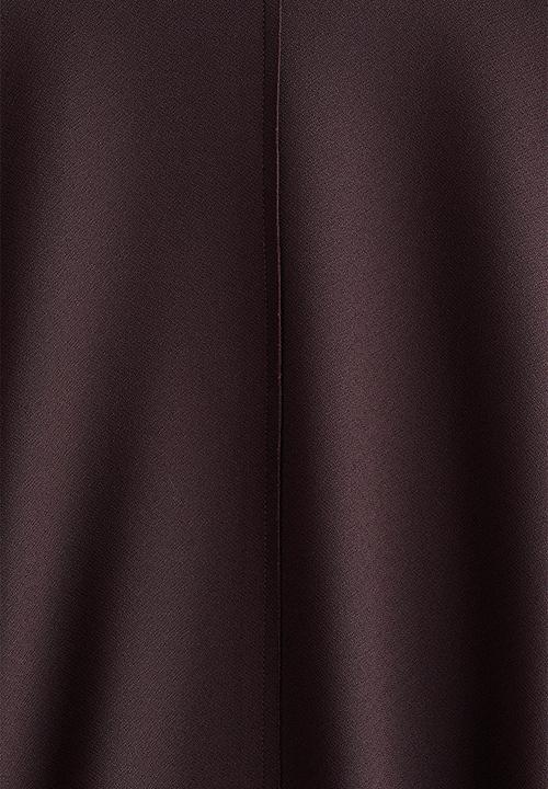 H&M - Belt-detail midi skirt - burgundy