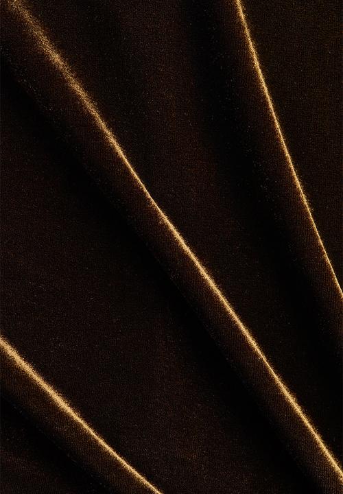 H&M - Draped velour dress - dark golden olive