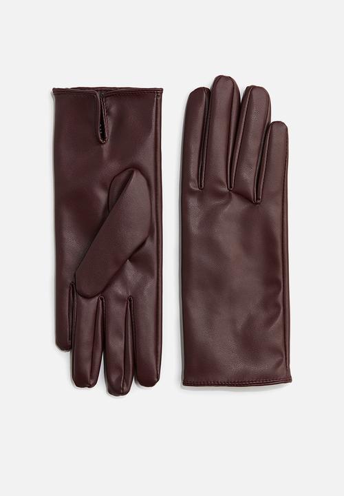 Coated gloves - burgundy
