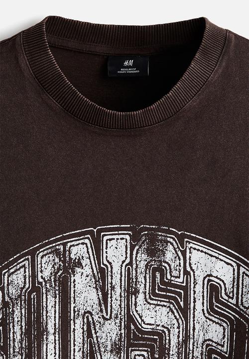トップス SUNSET WOOL RIB T-SHIRTS Regular fit printed cotton t-shirt - brown/sunset - 1318583003